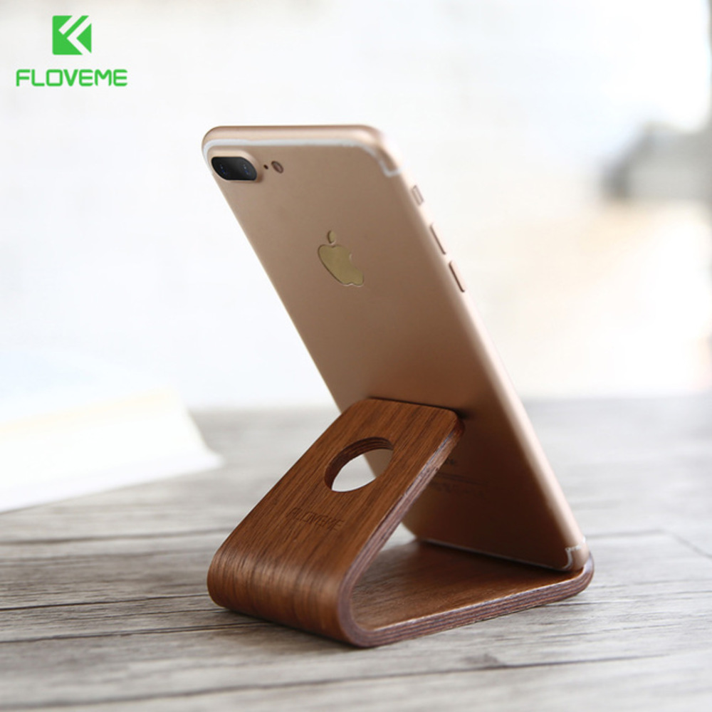 Floveme universal real wooden stand phone holder for iphone x desk tablet stand holder for iphone.jp.thumb